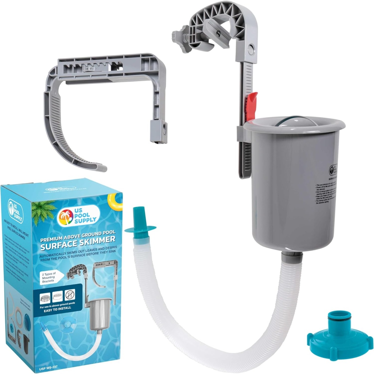 U.S. Pool Supply Premium Automatic Pool Cleaner with 10 Hoses, Wall Climbing Vacuum for In-Ground & Above-Ground Pools, Powerful Suction Head Cleans Floors, Walls, Steps